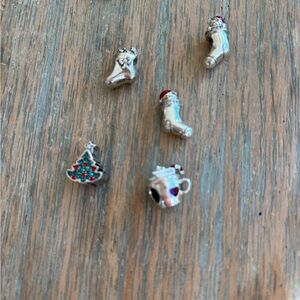 Pandora Silver and Red Holiday Charms